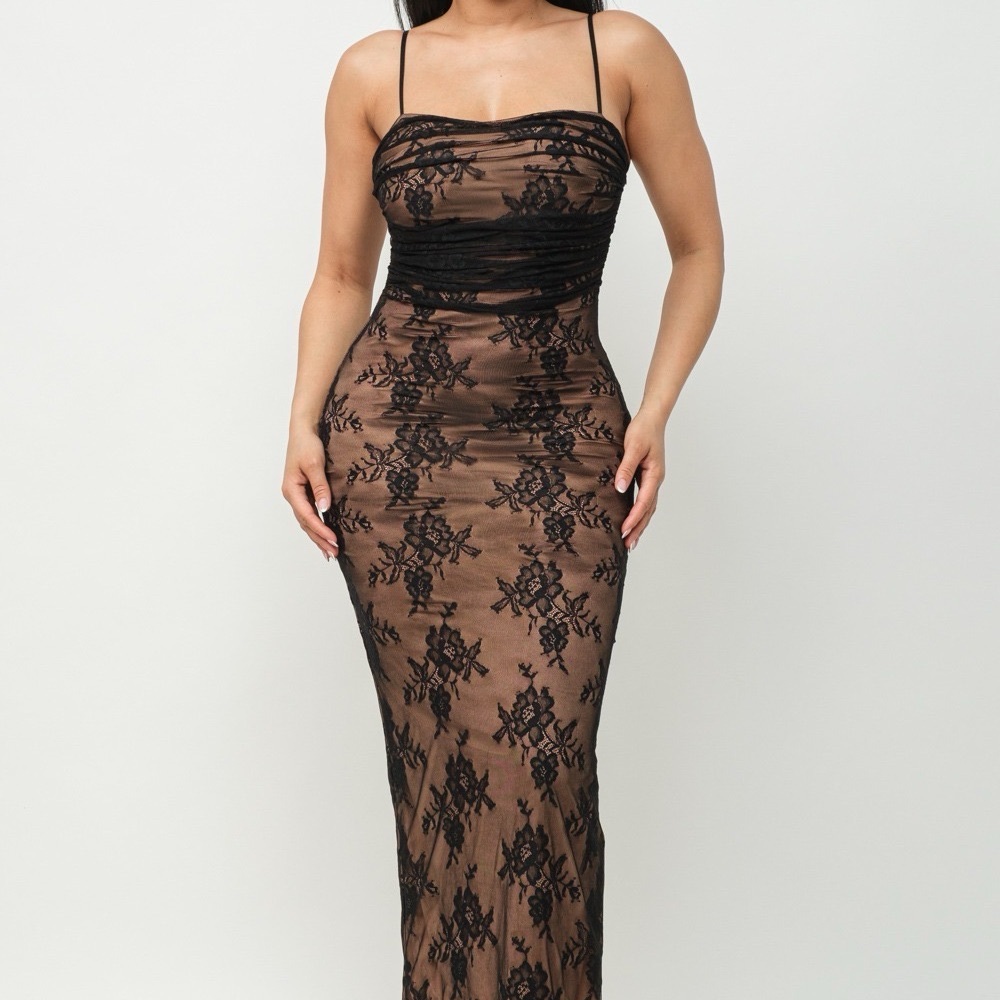 Hera Collection Black Lace Strapless Dress